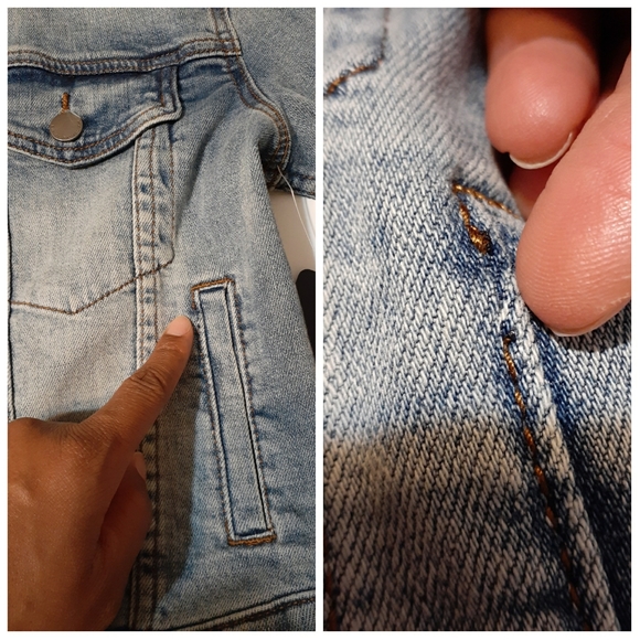 🎉HP!🎉💎NEW RACHEL Rachel Roy Silver Cuff Denim Jacket - Picture 7 of 10